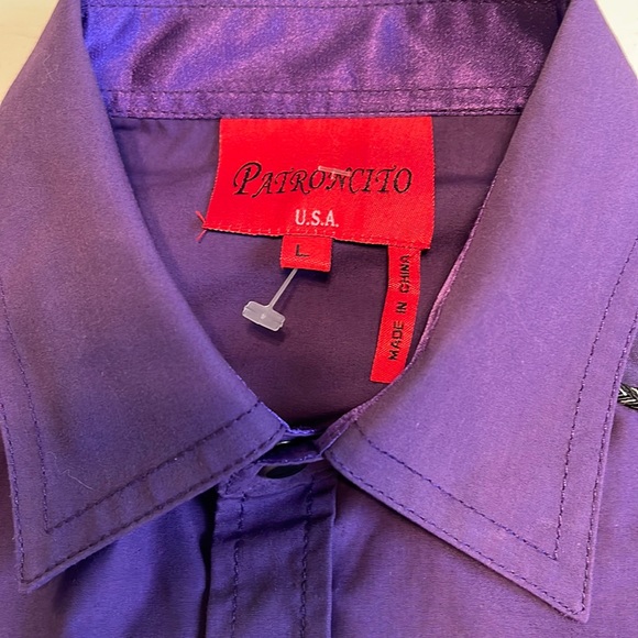 Patroncito USA Mens Large Perl Snap Western Shirt - Picture 3 of 11